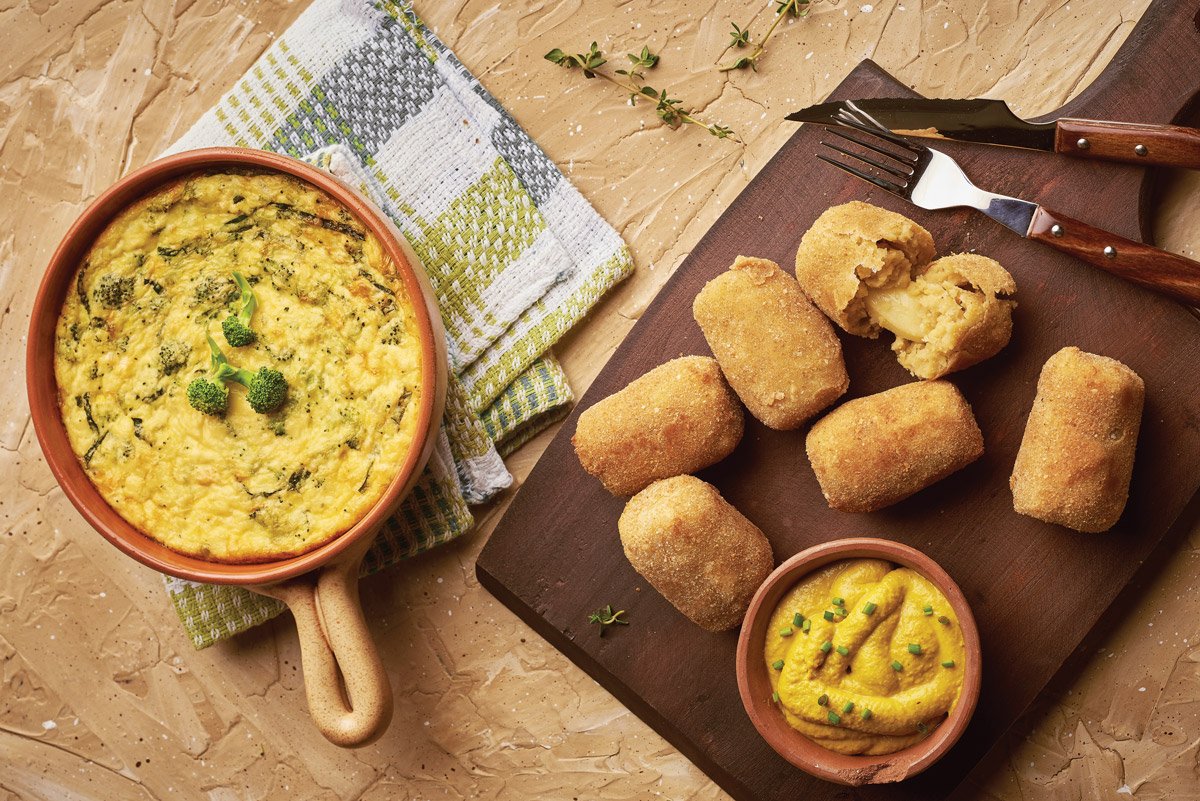 Croqueta de Verde con Budín de Verduras Revista Maxi Online