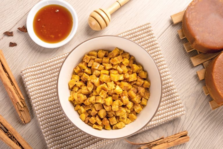 Plantain-Croutons-con-miel-de-panela